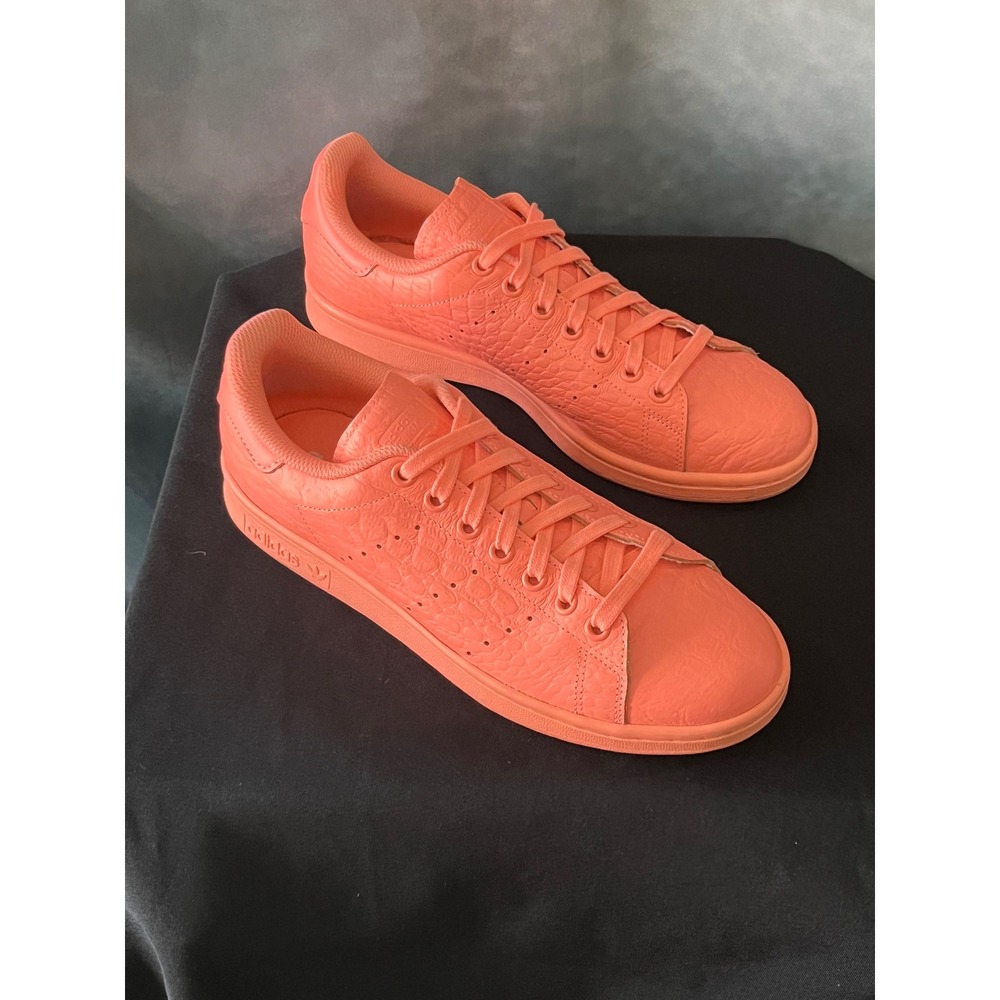 Adidas Stan Smith Peach Sunglow Embossed Leather Sneakers Women's Casual Shoes